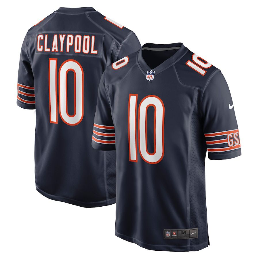 Men Chicago Bears #10 Chase Claypool Nike Navy Game Player NFL Jersey